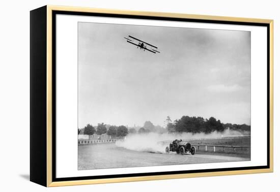 The Airplane Races the Automobile-null-Framed Stretched Canvas