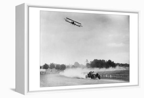 The Airplane Races the Automobile-null-Framed Stretched Canvas