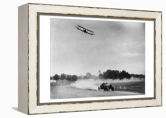 The Airplane Races the Automobile-null-Framed Stretched Canvas