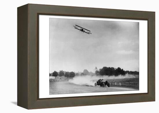 The Airplane Races the Automobile-null-Framed Stretched Canvas