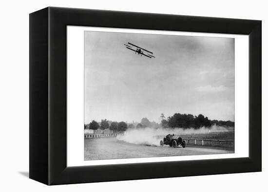 The Airplane Races the Automobile-null-Framed Stretched Canvas