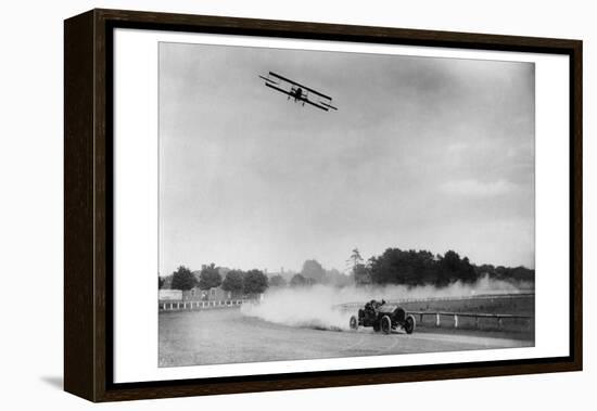 The Airplane Races the Automobile-null-Framed Stretched Canvas