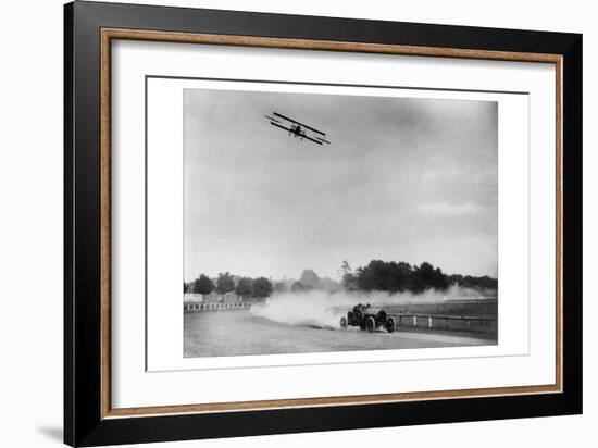 The Airplane Races the Automobile-null-Framed Art Print