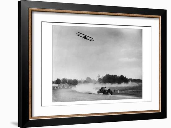 The Airplane Races the Automobile-null-Framed Premium Giclee Print