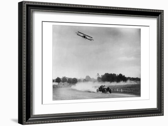 The Airplane Races the Automobile-null-Framed Premium Giclee Print