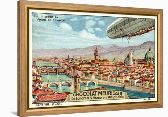 The Airship Above Florence-null-Framed Premier Image Canvas