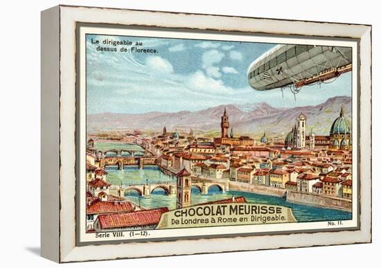 The Airship Above Florence-null-Framed Premier Image Canvas