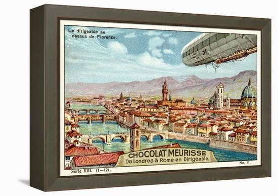 The Airship Above Florence-null-Framed Premier Image Canvas