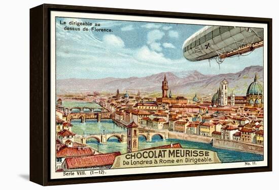 The Airship Above Florence-null-Framed Premier Image Canvas