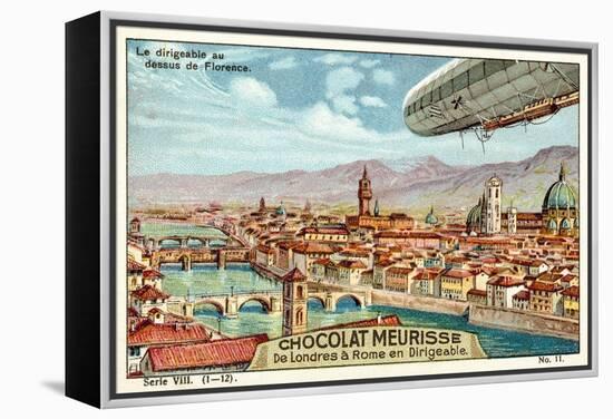 The Airship Above Florence-null-Framed Premier Image Canvas