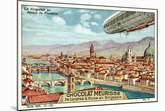 The Airship Above Florence-null-Mounted Giclee Print