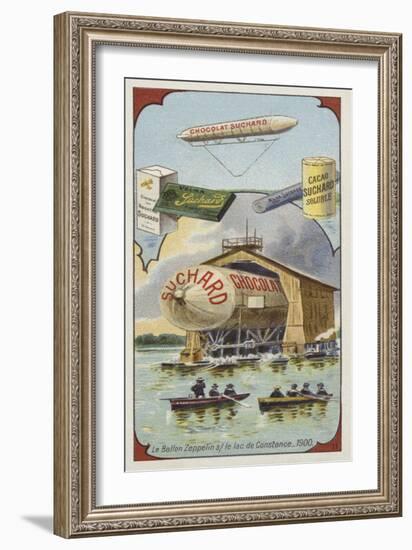 The Airship Zeppelin on Lake Constance, 1900-null-Framed Giclee Print