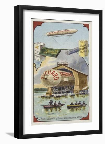 The Airship Zeppelin on Lake Constance, 1900-null-Framed Giclee Print