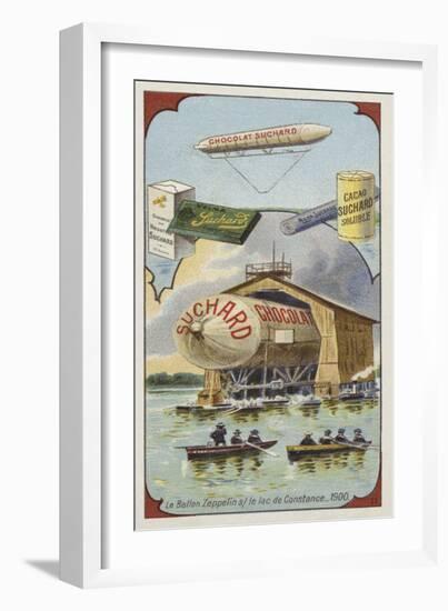 The Airship Zeppelin on Lake Constance, 1900-null-Framed Giclee Print