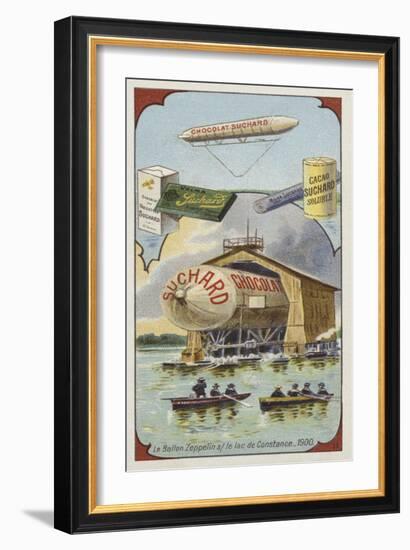 The Airship Zeppelin on Lake Constance, 1900-null-Framed Giclee Print