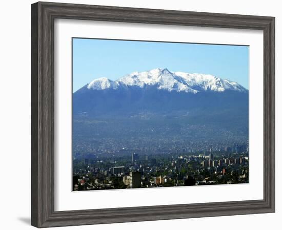 The Ajusco Mountain is Seen Behind Mexico City-null-Framed Photographic Print