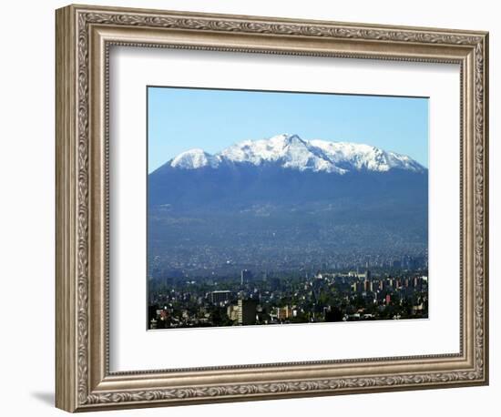 The Ajusco Mountain is Seen Behind Mexico City-null-Framed Photographic Print