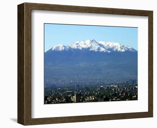 The Ajusco Mountain is Seen Behind Mexico City-null-Framed Photographic Print