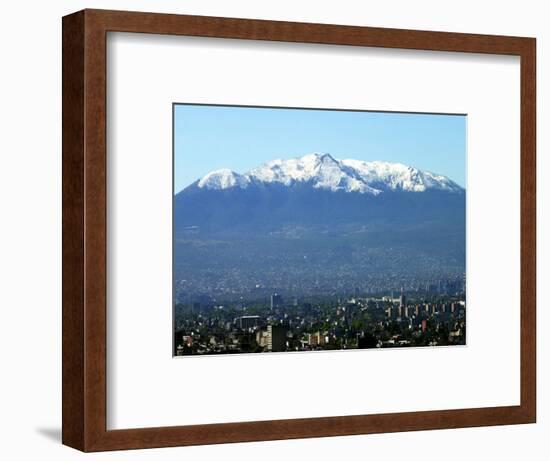 The Ajusco Mountain is Seen Behind Mexico City-null-Framed Photographic Print