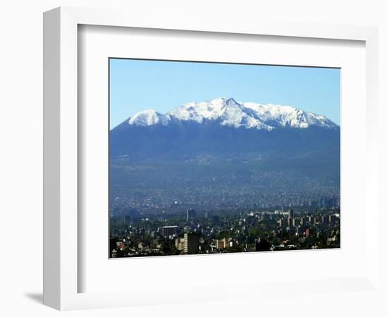 The Ajusco Mountain is Seen Behind Mexico City-null-Framed Photographic Print