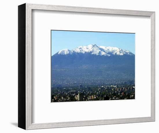 The Ajusco Mountain is Seen Behind Mexico City-null-Framed Photographic Print