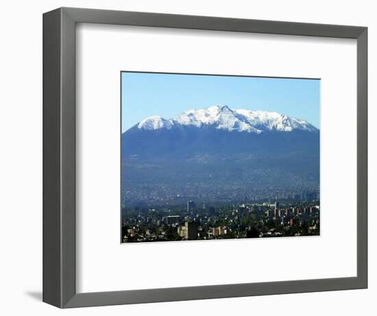 The Ajusco Mountain is Seen Behind Mexico City-null-Framed Photographic Print
