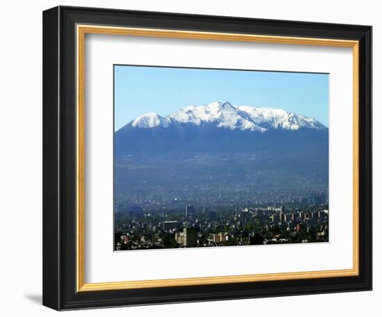 The Ajusco Mountain is Seen Behind Mexico City-null-Framed Photographic Print