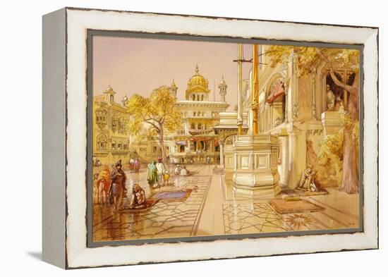 The Akal Boonga at the Golden Temple, Amritsar, India-William Simpson-Framed Premier Image Canvas