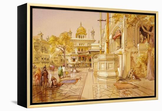 The Akal Boonga at the Golden Temple, Amritsar, India-William Simpson-Framed Premier Image Canvas