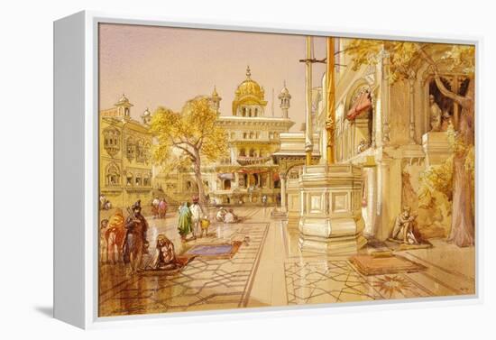 The Akal Boonga at the Golden Temple, Amritsar, India-William Simpson-Framed Premier Image Canvas