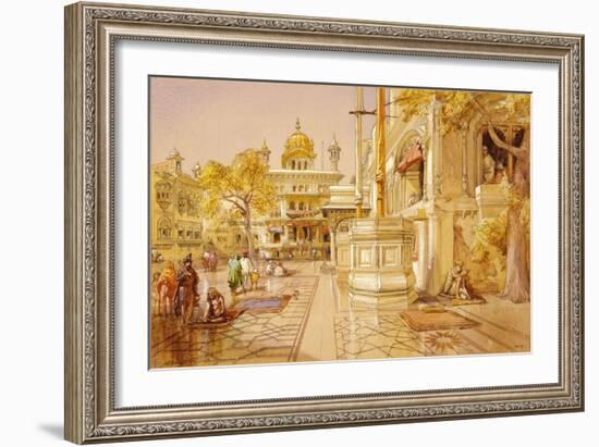 The Akal Boonga at the Golden Temple, Amritsar, India-William Simpson-Framed Giclee Print