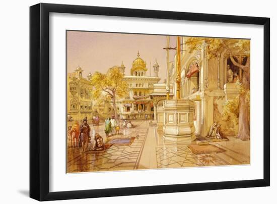 The Akal Boonga at the Golden Temple, Amritsar, India-William Simpson-Framed Giclee Print