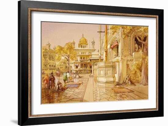 The Akal Boonga at the Golden Temple, Amritsar, India-William Simpson-Framed Giclee Print