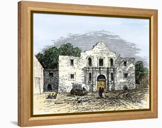 The Alamo in San Antonio, Texas, 1800s-null-Framed Premier Image Canvas