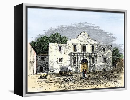 The Alamo in San Antonio, Texas, 1800s-null-Framed Premier Image Canvas