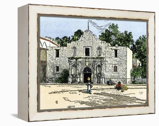 The Alamo in San Antonio, Texas, 1800s-null-Framed Premier Image Canvas