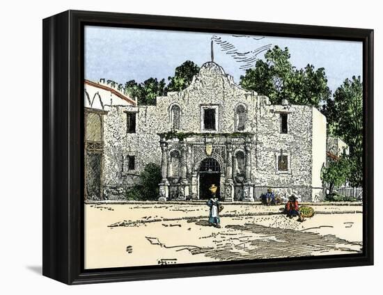 The Alamo in San Antonio, Texas, 1800s-null-Framed Premier Image Canvas