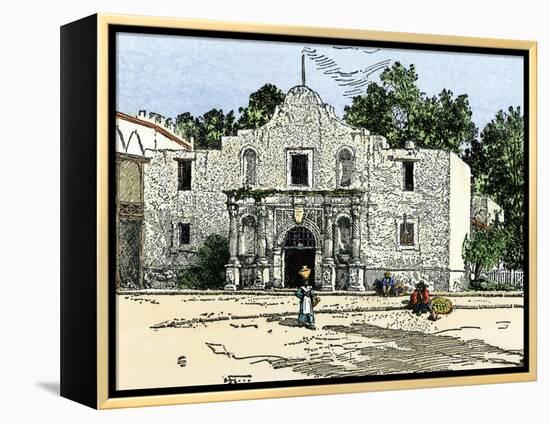 The Alamo in San Antonio, Texas, 1800s-null-Framed Premier Image Canvas