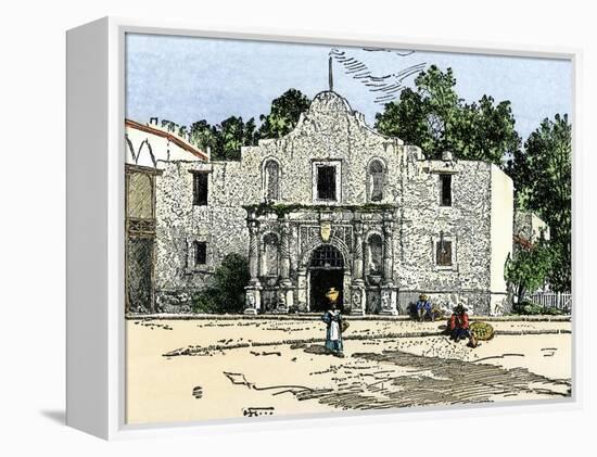 The Alamo in San Antonio, Texas, 1800s-null-Framed Premier Image Canvas