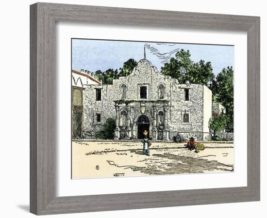 The Alamo in San Antonio, Texas, 1800s-null-Framed Giclee Print