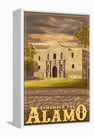 The Alamo Sunset - San Antonio, Texas-Lantern Press-Framed Stretched Canvas