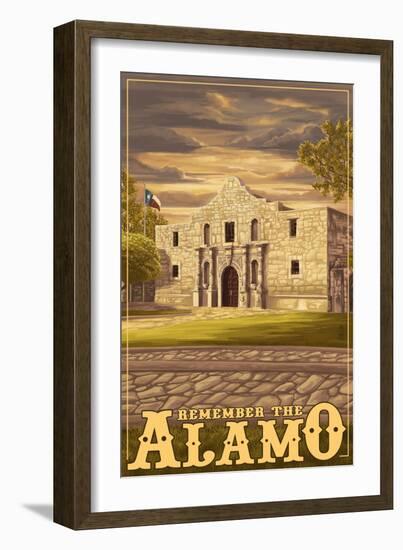 The Alamo Sunset - San Antonio, Texas-Lantern Press-Framed Art Print