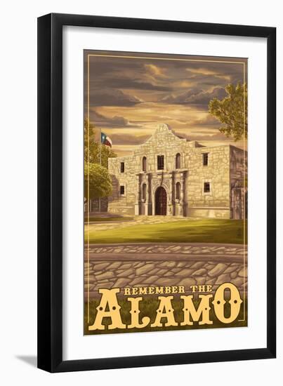 The Alamo Sunset - San Antonio, Texas-Lantern Press-Framed Art Print