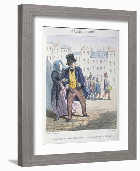 The Alarmists and the Alarmed, 1848-Honore Daumier-Framed Giclee Print