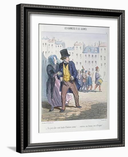 The Alarmists and the Alarmed, 1848-Honore Daumier-Framed Giclee Print