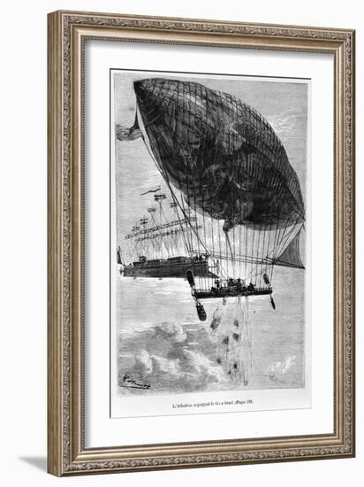 The Albatross and the Go-Ahead, Illustration from "Robur Le Conquerant"-L Bennet-Framed Giclee Print
