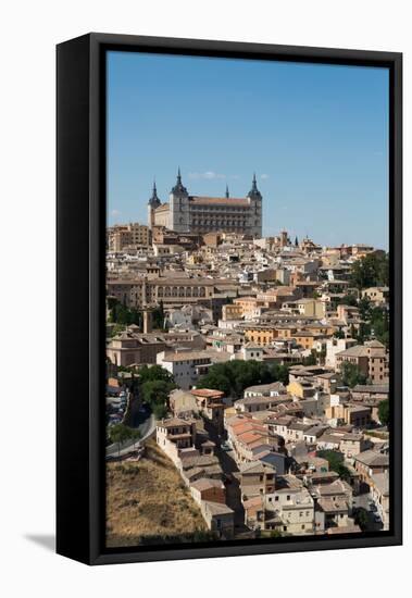 The Alcazar Towering Above the Rooftops of Toledo, Castilla La Mancha, Spain, Europe-Martin Child-Framed Premier Image Canvas