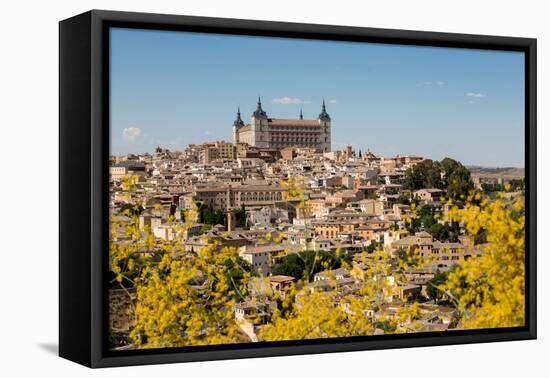 The Alcazar Towering Above the Rooftops of Toledo, Castilla La Mancha, Spain, Europe-Martin Child-Framed Premier Image Canvas