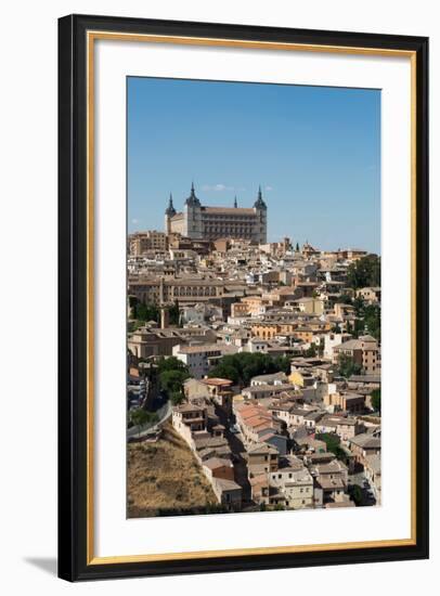 The Alcazar Towering Above the Rooftops of Toledo, Castilla La Mancha, Spain, Europe-Martin Child-Framed Photographic Print