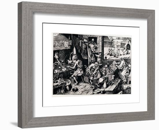 The Alchemist, 1558-Philipp Galle-Framed Giclee Print